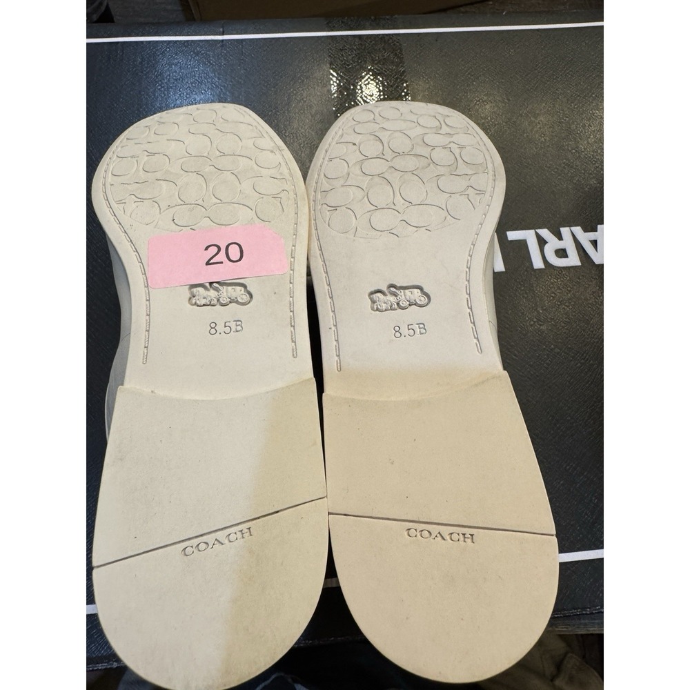 Coach Emilia Mary Jane Ballet Flat Shoes Women Size 8.5 Slip on Chalk Leather - Picture 8 of 12